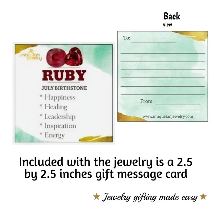 Uniquelan Jewelry Earrings Raw Ruby Drop Earrings