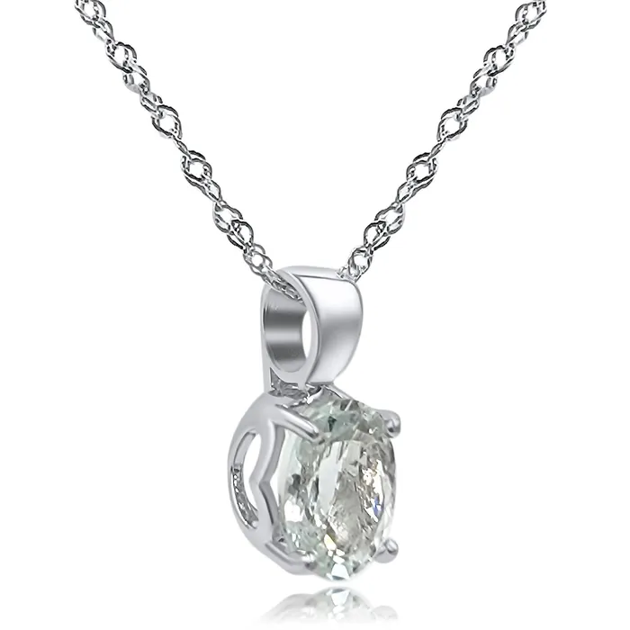 Uniquelan Jewelry Necklaces Natural Aquamarine Heart Necklace Uniquelan Jewelry Necklaces Natural Aquamarine Heart Necklace