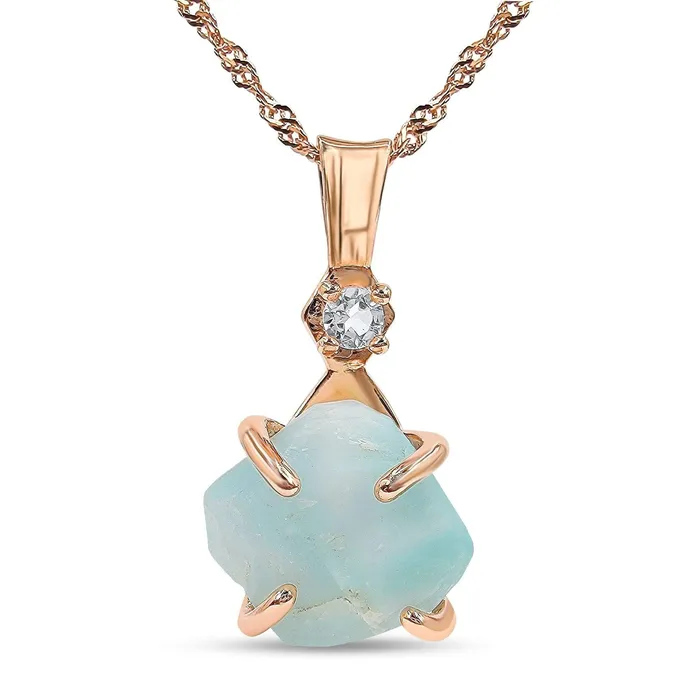 Uniquelan Jewelry Necklaces Raw Larimar Pendant Necklace Uniquelan Jewelry Necklaces Raw Larimar Pendant Necklace