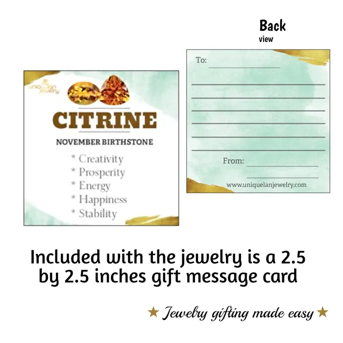 Uniquelan Jewelry Necklaces Real Citrine Pendant Strand Necklace