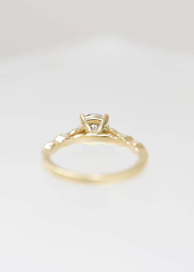 Venvs New Theme Rings The Saturn Ring 116ct Round Salt Pepper Yellow Gold