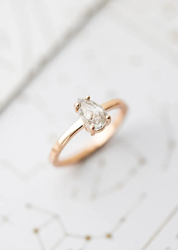 Venvs New Theme Rings The Vega Ring 114ct Pear Salt and Pepper Diamond Rose Gold Venvs New Theme Rings The Vega Ring 114ct Pear Salt and Pepper Diamond Rose Gold