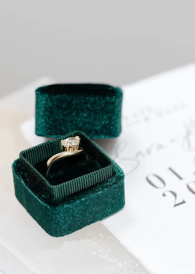 VENVS Rings The Juliet 14k Yellow Size 105 Stone EM10 Green Ring Box Custom Engraving Always 75