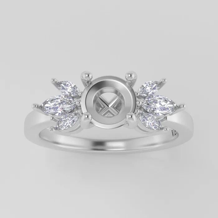 VENVS Rings The Mini Luna 18k White Size 825 Stone MG7 Cinque Ring Box Custom Engraving 0 VENVS Rings The Mini Luna 18k White Size 825 Stone MG7 Cinque Ring Box Custom Engraving 0