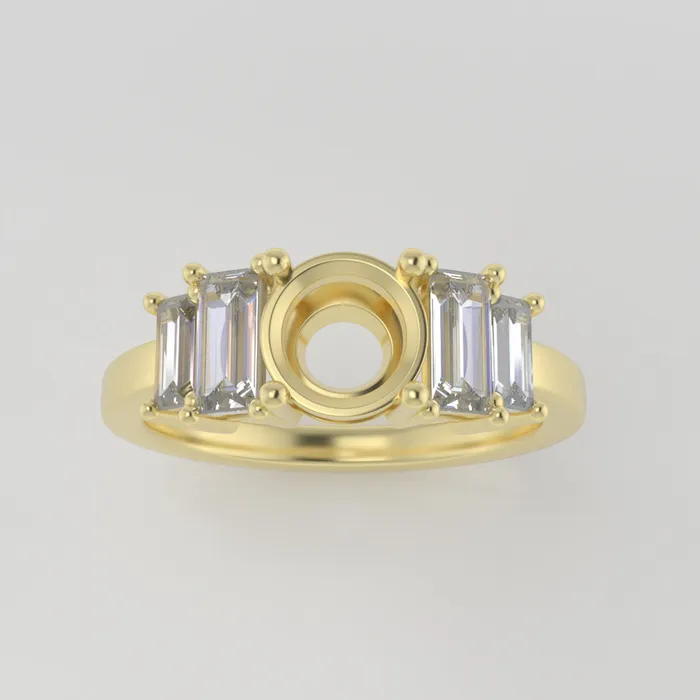 VENVS Rings The Portia 14k Yellow Size 5 Stone SA80 Green Ring Box Custom Engraving 0 VENVS Rings The Portia 14k Yellow Size 5 Stone SA80 Green Ring Box Custom Engraving 0