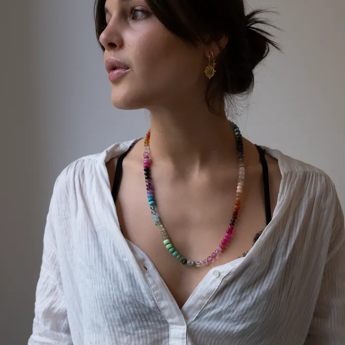 Vivien Frank Designs Necklaces Knotted Rainbow necklace 14k gold