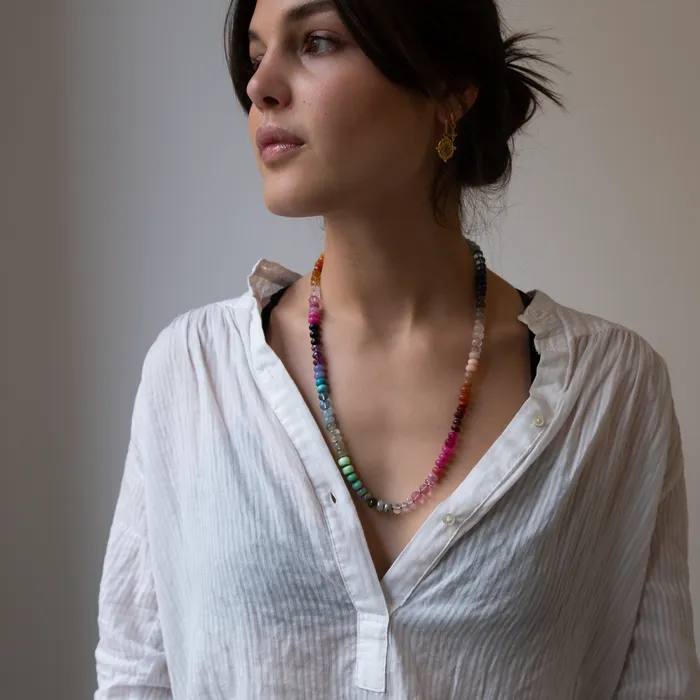 Vivien Frank Designs Necklaces Knotted Rainbow necklace 14k gold
