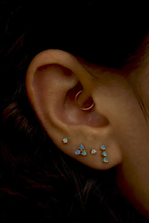 Wwake Earrings Opal 3Step Stud