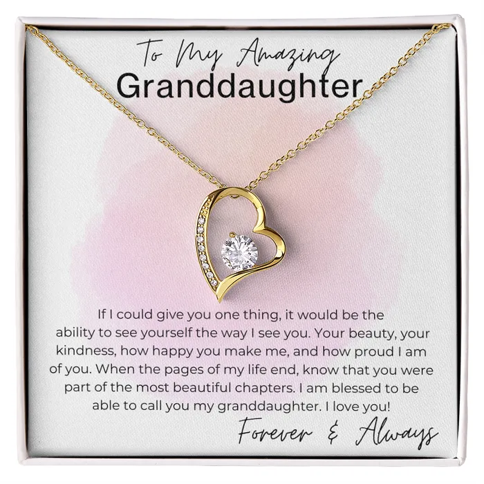 You are Beautiful and Kind Gift for Granddaughter Heart Pendant Necklace ShineOn Fulfillment Necklaces
