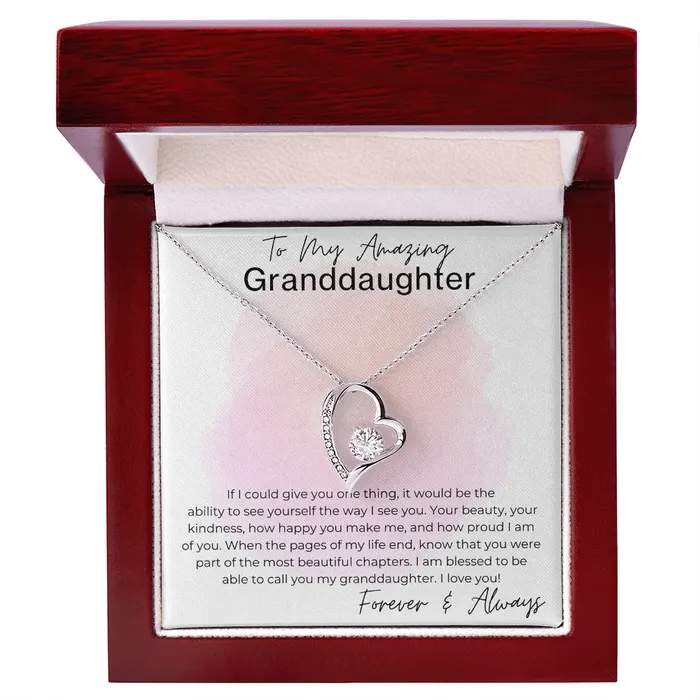 You are Beautiful and Kind Gift for Granddaughter Heart Pendant Necklace ShineOn Fulfillment Necklaces