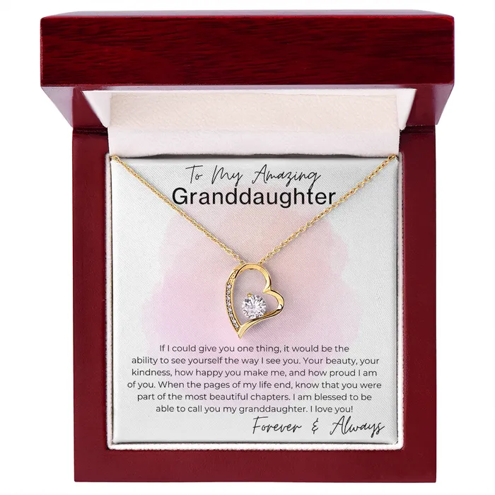 You are Beautiful and Kind Gift for Granddaughter Heart Pendant Necklace ShineOn Fulfillment Necklaces