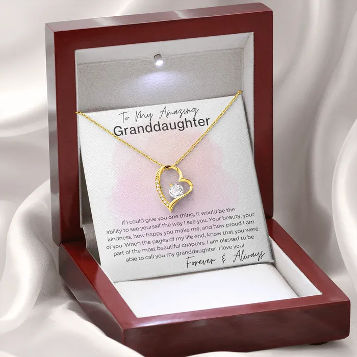 You are Beautiful and Kind Gift for Granddaughter Heart Pendant Necklace ShineOn Fulfillment Necklaces